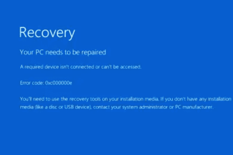 error recovery windows